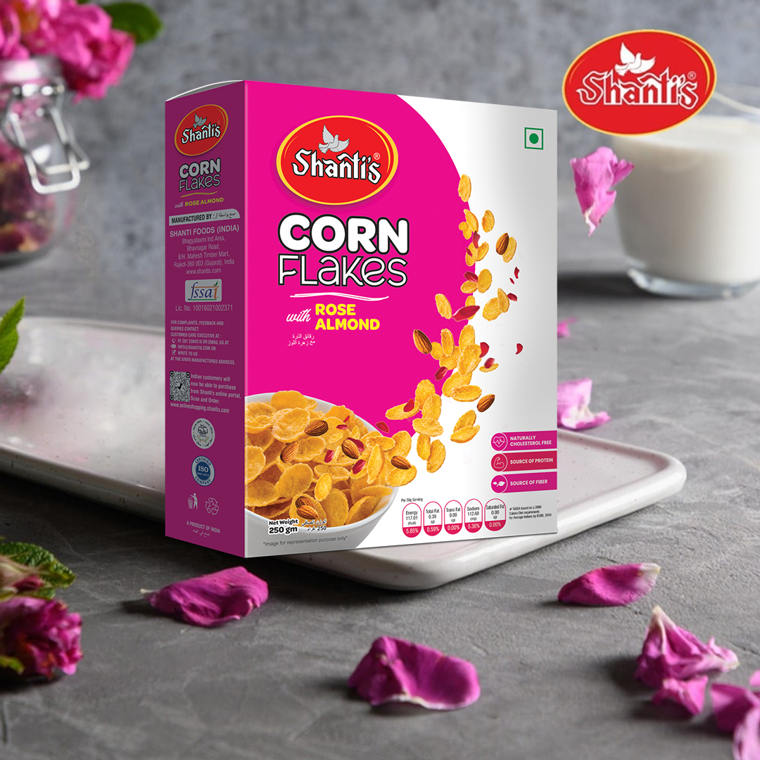 Corn Flakes Rose Almond 250g Box